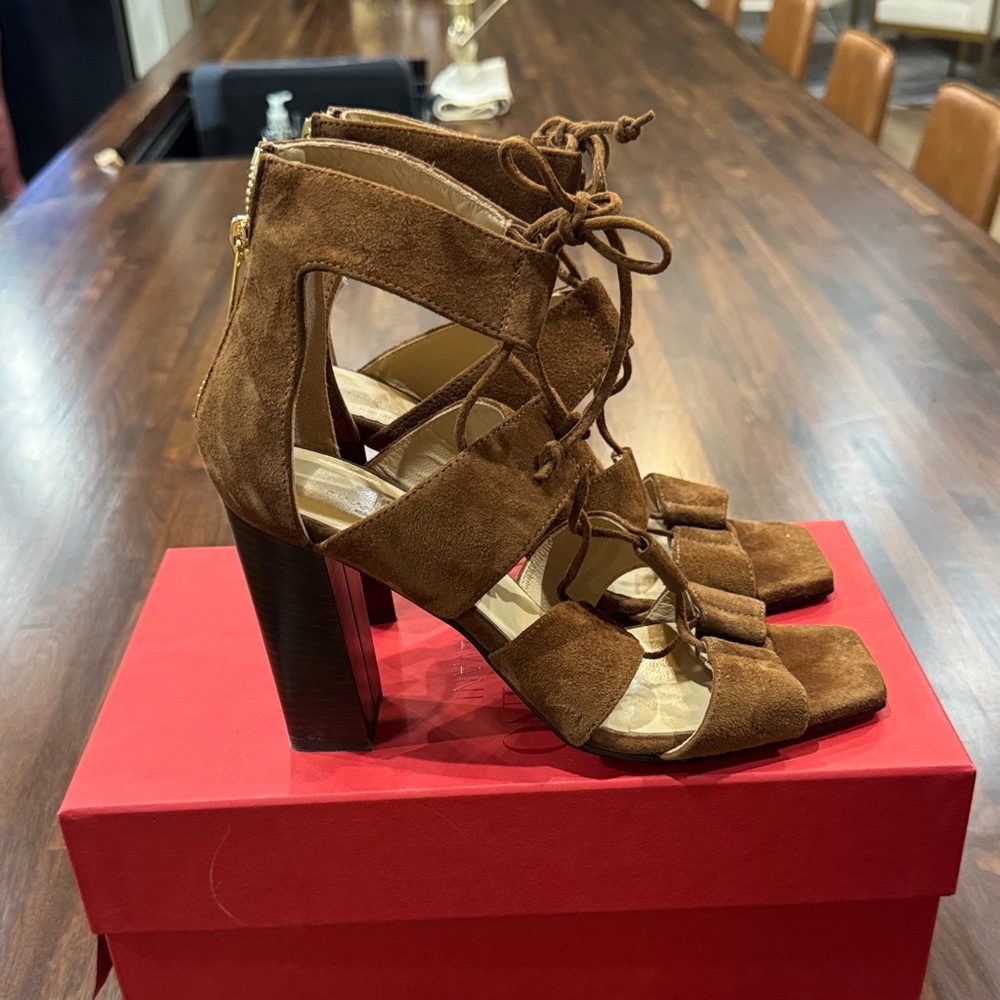 Banana Republic Brown Suede Lace-Up Heels